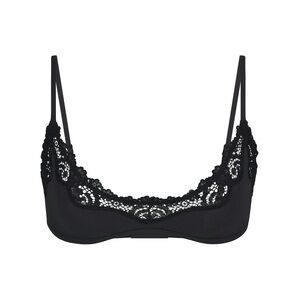 SKIMS Fits Everybody Lace Scoop Bralette  - Onyx - Medium